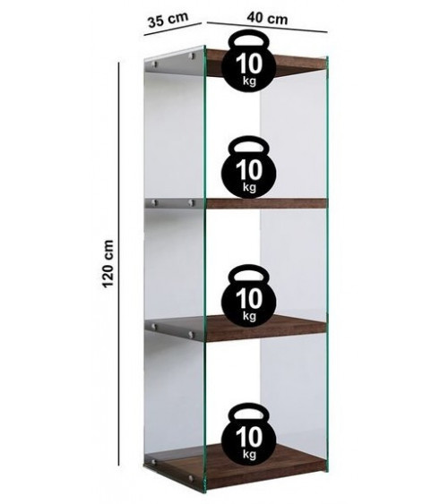 Étagère en bois et verre trempé NIAGARA