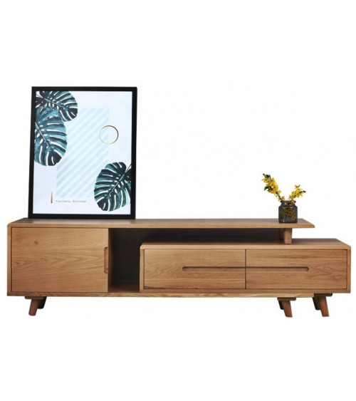 Meuble TV en bois de pin 180 cm