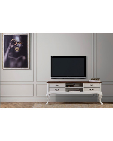 Meuble TV en bois de hêtre ARLEN 150 cm
