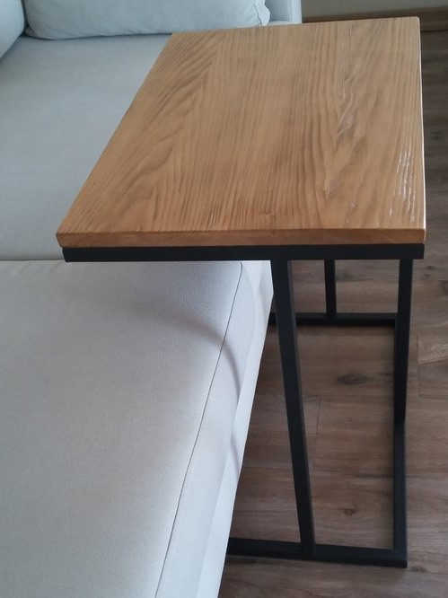 Mesa auxiliar en madera y metal LOFT 60 x 40 cm