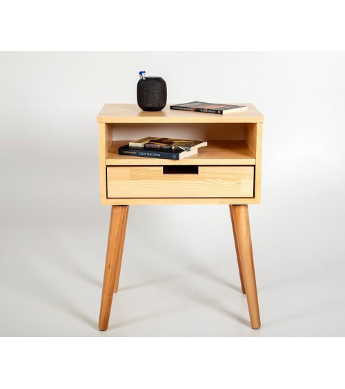 Table de chevet en bois 1 tiroir FLY 50 cm