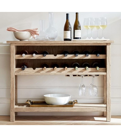 Console bar pour bouteilles en bois LINDEN 90 cm