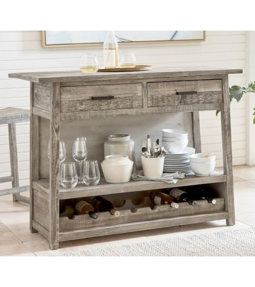 Console bar pour bouteilles en bois RUNAS 90 cm