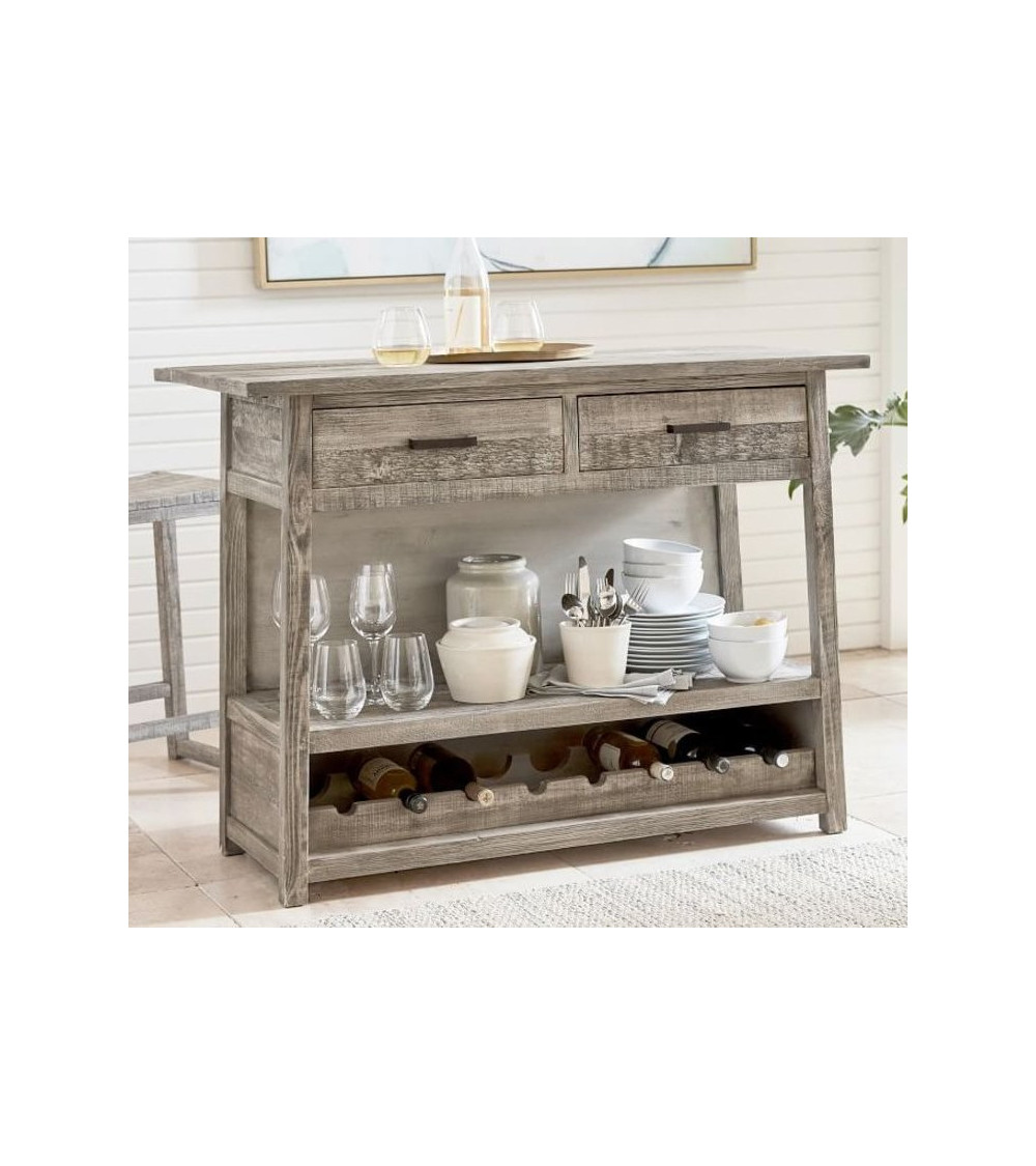 Console bar pour bouteilles en bois RUNAS 90 cm