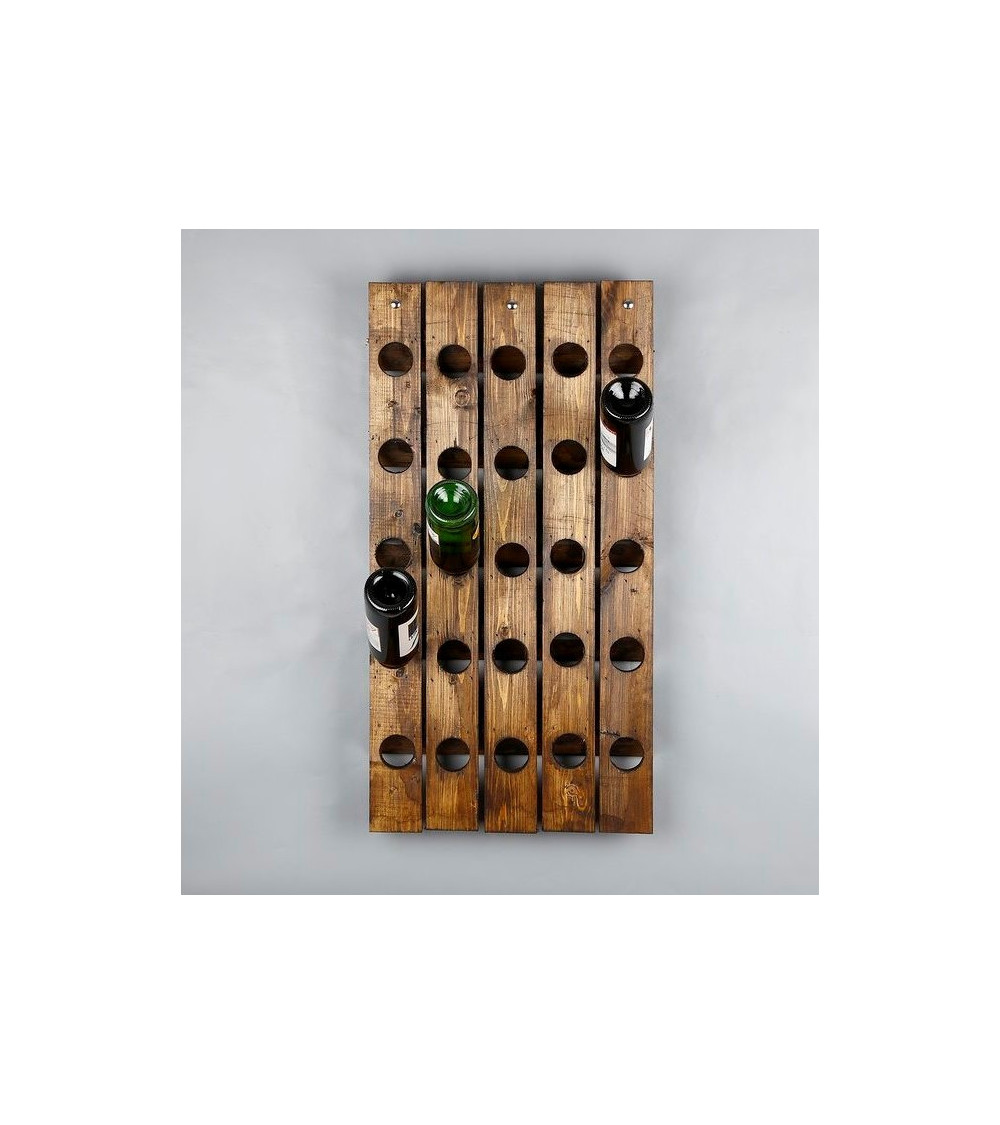 Support mural pour bouteilles en bois 85 x 45 cm