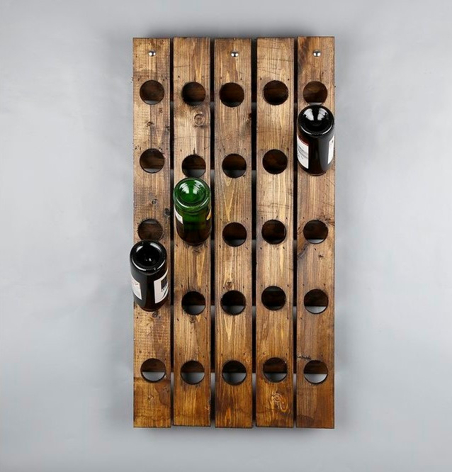 Porte-bouteille en bois - casier à vin original et naturel