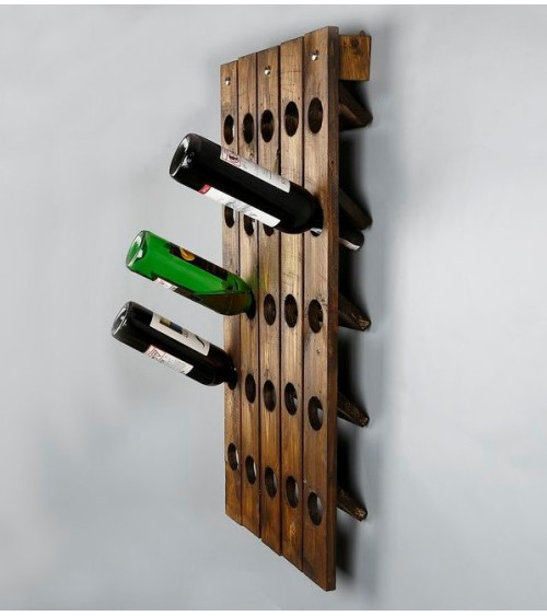 Consola bar para botellas en madera LINDEN 90 cm