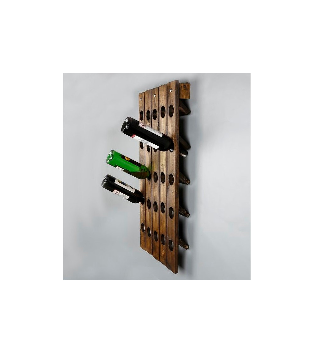 Support mural pour bouteilles en bois 85 x 45 cm