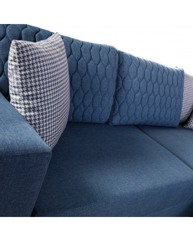 Conjunto de sofá triple convertible y butaca ENZO azul