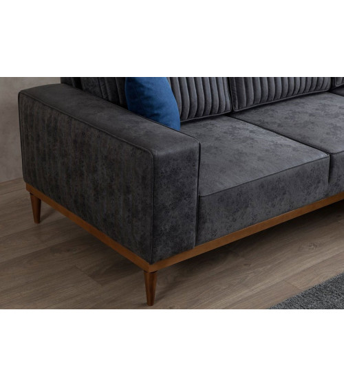 Canapé d'angle SMART gris 265 x 182 cm