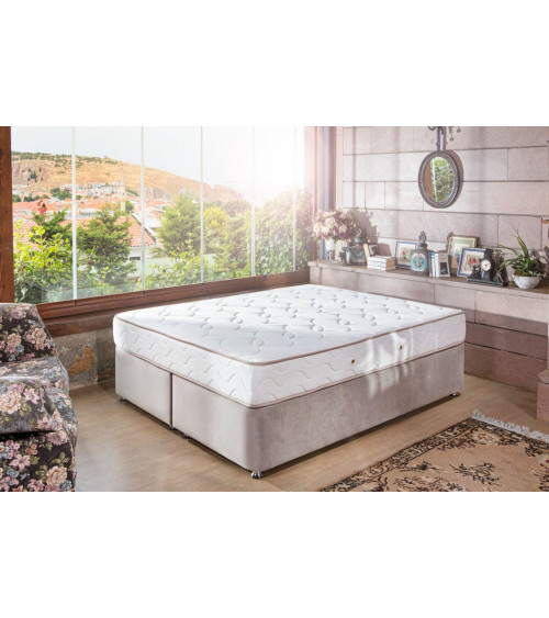 AB Matelas Materasso White Cosmos, 160x200 cm con 2 cuscini di carbonio  70x40cm, Memoria 50 kg/m3 e 12 zone, 28 cm