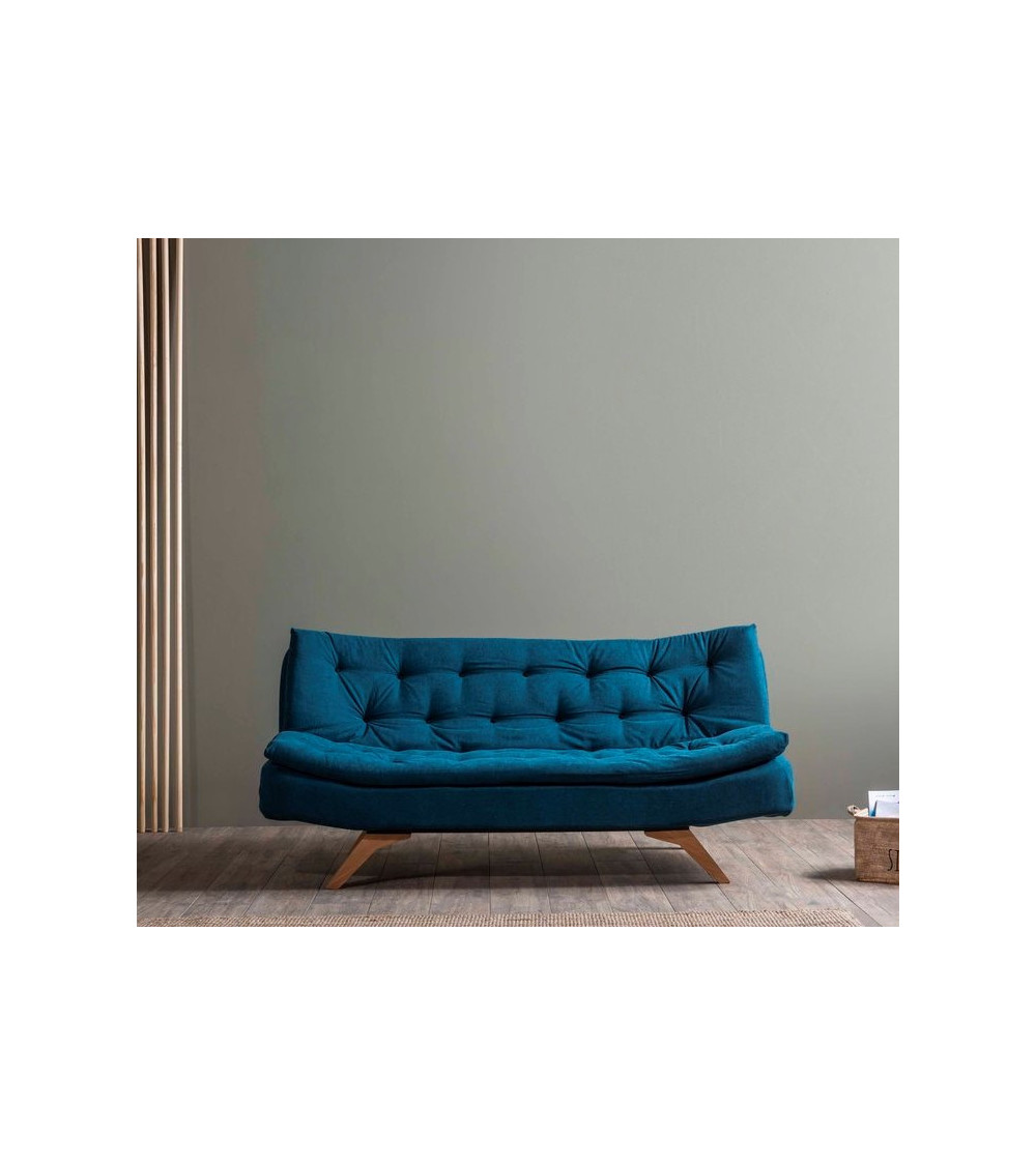 Canapé triple convertible SALLY 194x90 cm bleu pétrole