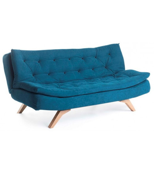 Canapé triple convertible SALLY 194x90 cm bleu pétrole