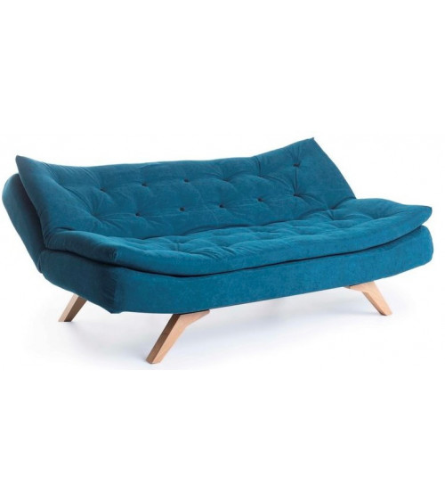 Canapé triple convertible SALLY 194x90 cm bleu pétrole