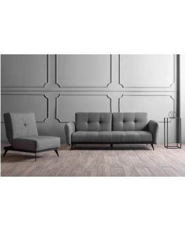 Ensemble canapé triple convertible et fauteuil convertible RON gris