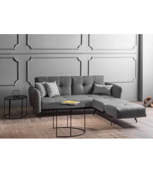 Ensemble canapé triple convertible et fauteuil convertible RON gris