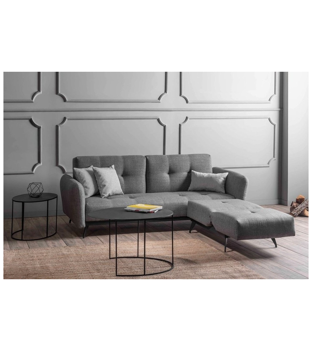 Ensemble canapé triple convertible et fauteuil convertible RON gris