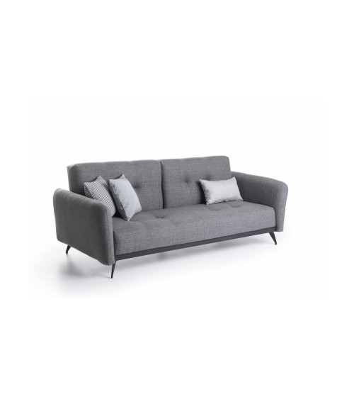 Ensemble canapé triple convertible et fauteuil convertible RON gris