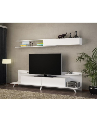 Conjunto mueble TV NEVA blanco 180 cm