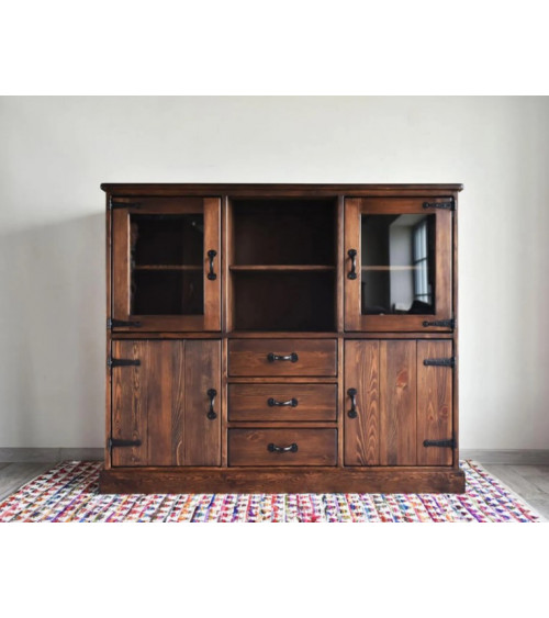 Vitrine-armoire rangement en bois ENSAMO E713