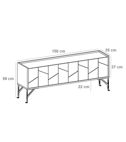 Meuble TV LUA blanc 150 cm