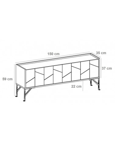 Meuble TV LUA blanc 150 cm