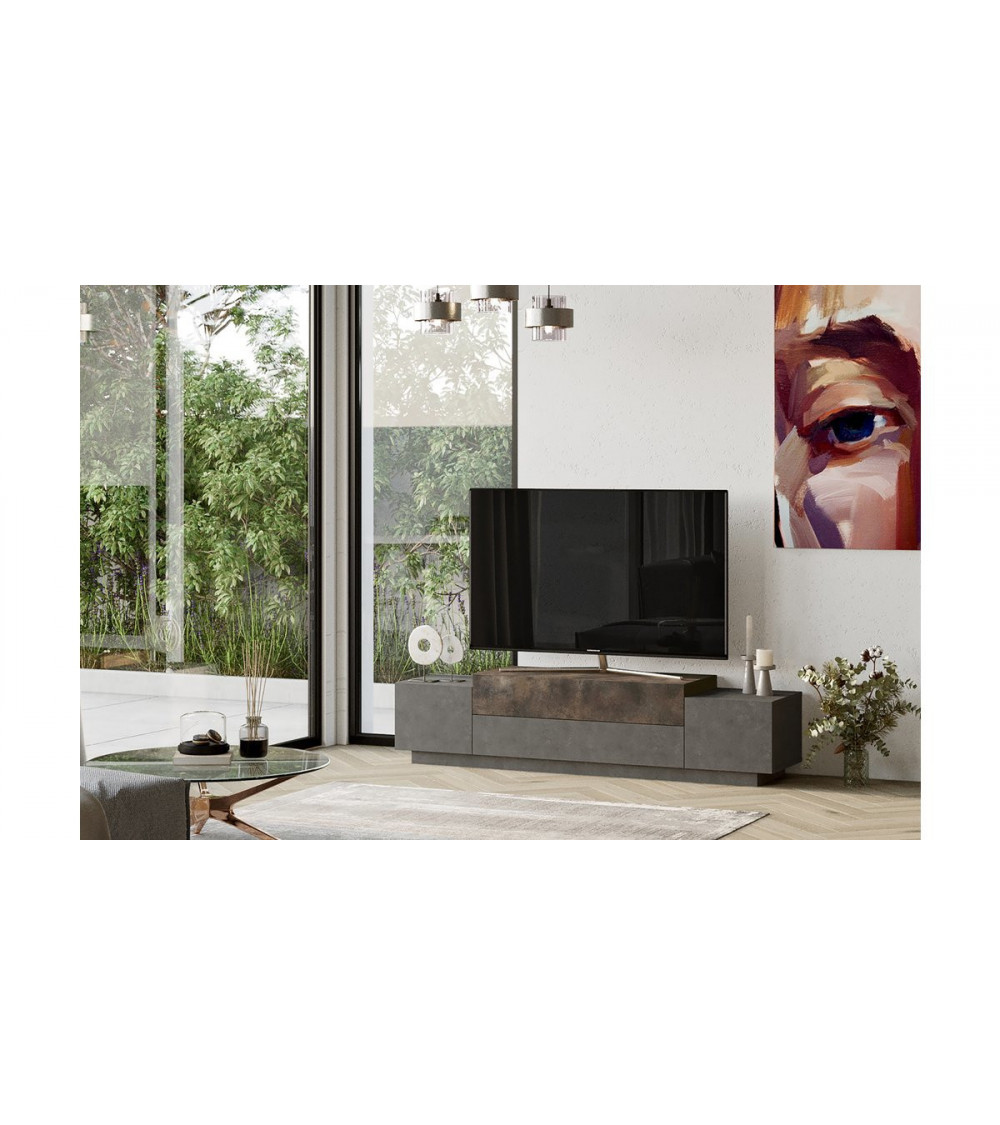 Meuble TV FLOYD beton-bronze 160 cm