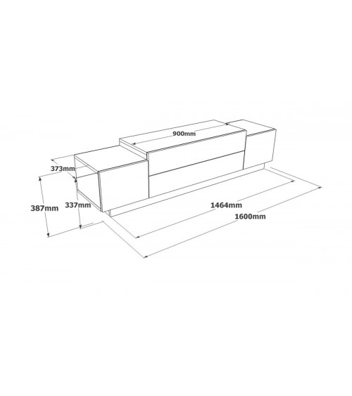 Mueble de TV FONDA bronce 140 cm