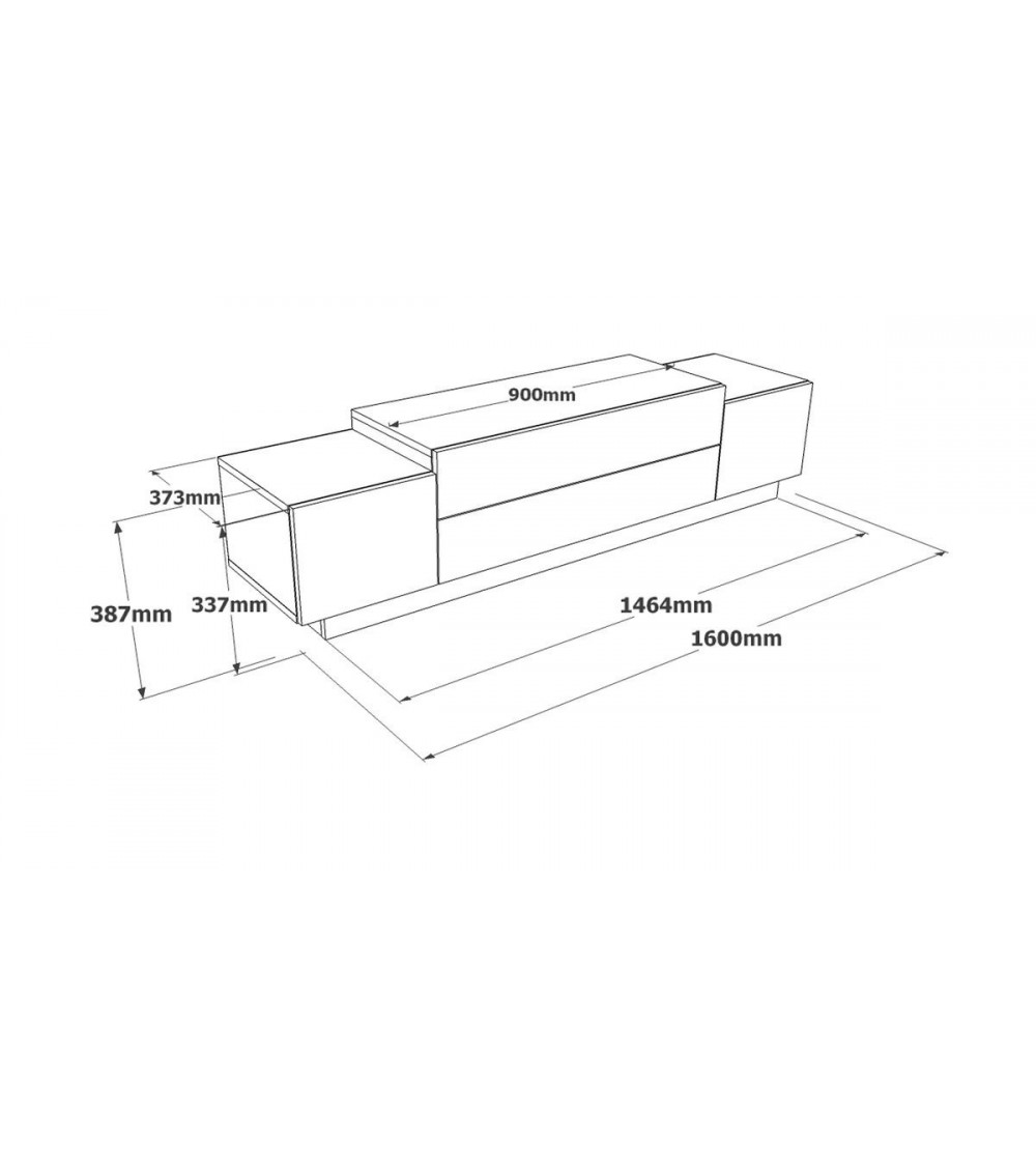 Meuble TV FLOYD beton-bronze 160 cm