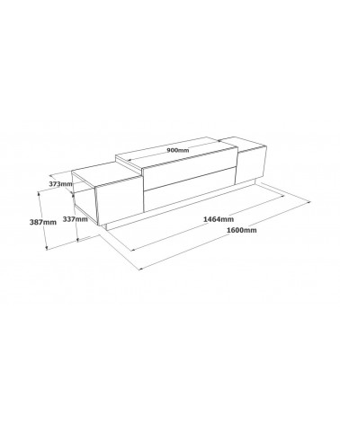 Meuble TV FLOYD beton-bronze 160 cm