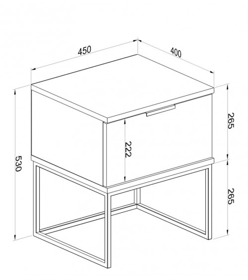 Table de chevet MILVAKI MOON 45 cm