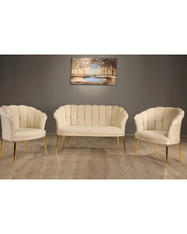 Ensemble 1 canapé 2 places et 2 fauteuils ARMEN DAISY 3 en plusieurs couleurs