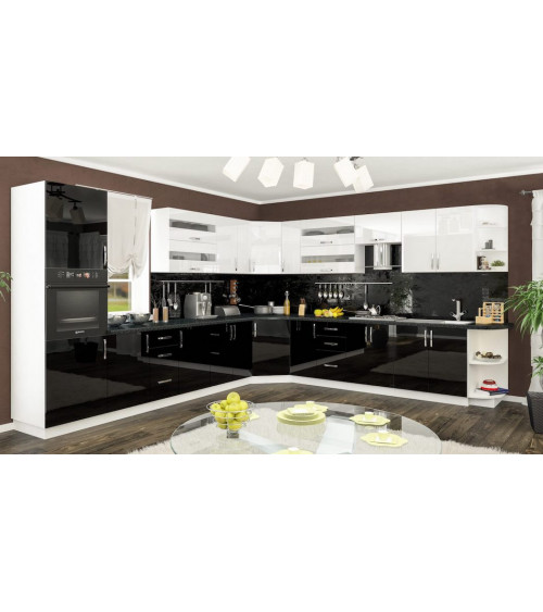 Conjunto muebles de cocina de esquina GRETA roble-Rivera trufa