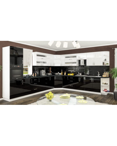 Conjunto muebles de cocina de esquina GAMMA blanco-gris brillante