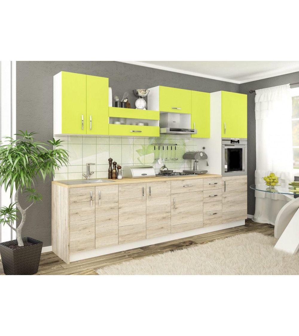 Conjunto muebles de cocina NINA PREMIUM LINE verde 300 cm