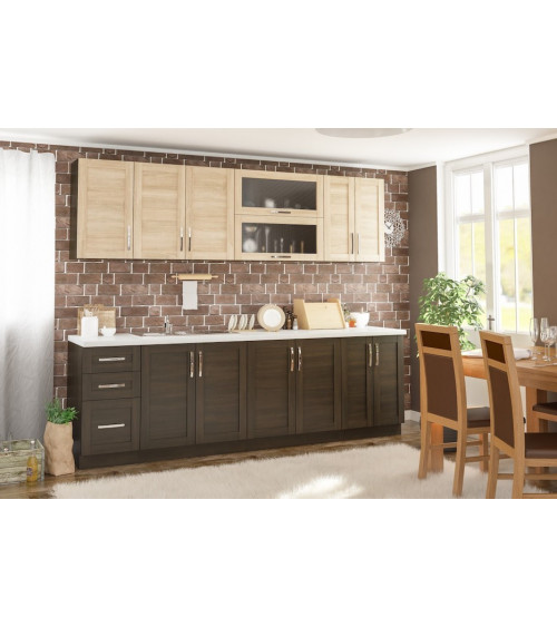 Conjunto muebles de cocina GAMMA FRAME roble-wengé 260 cm