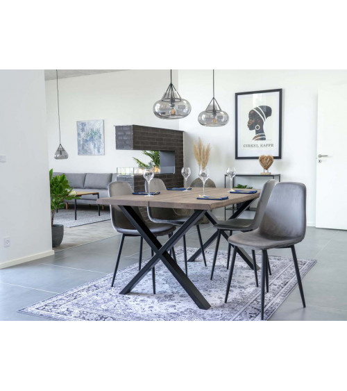 Table à manger TOULON chêne gris fumée 140x95 cm