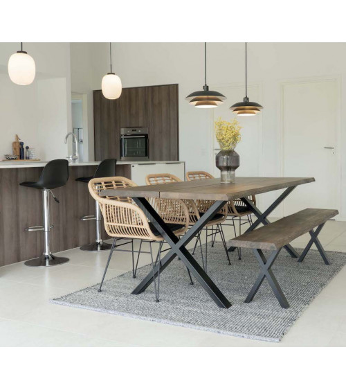 Table à manger TOULON chêne gris fumée 200x95 cm