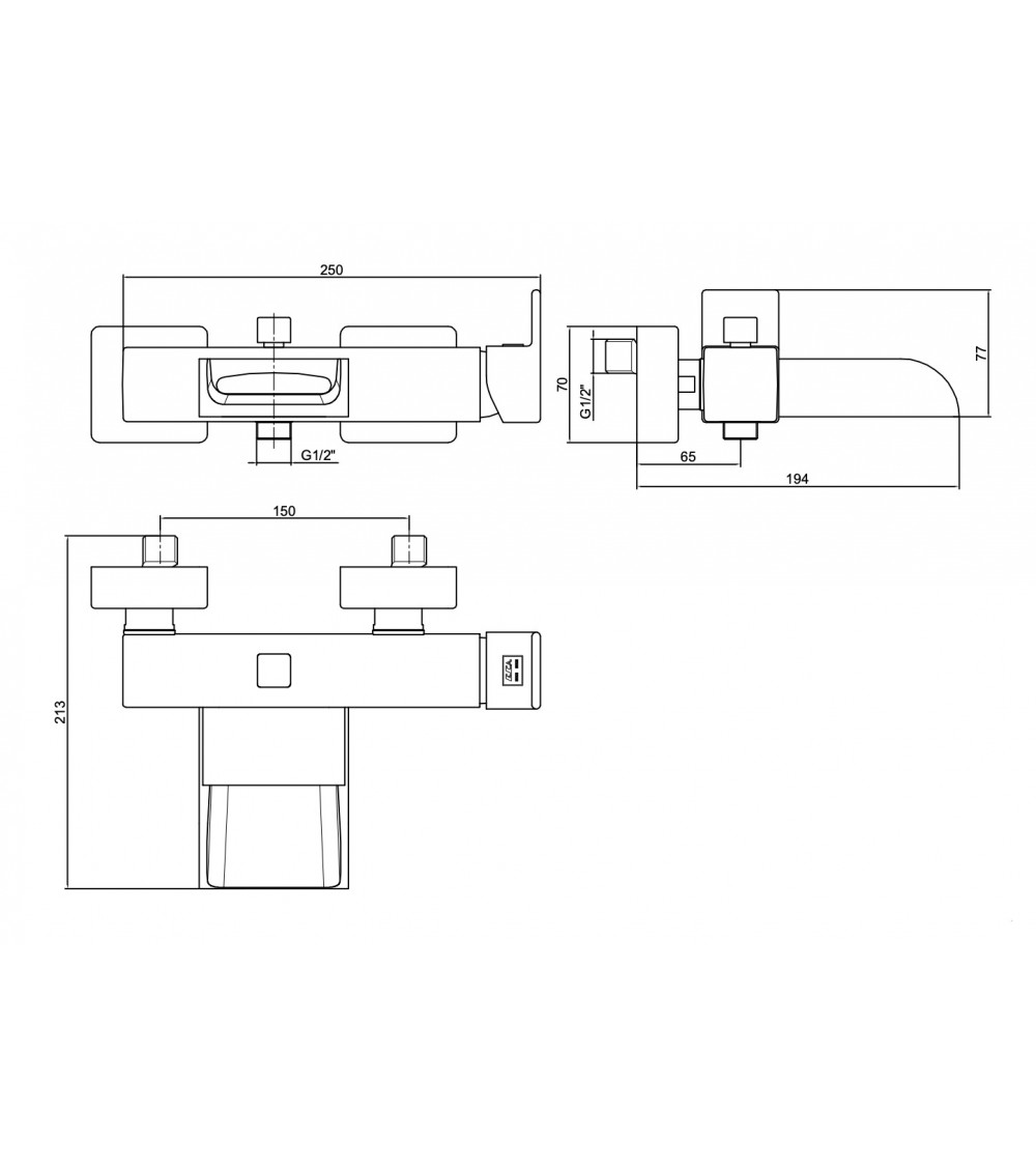Mitigeur baignoire LUNA chromé Mitigeur baignoire LUNA chromé