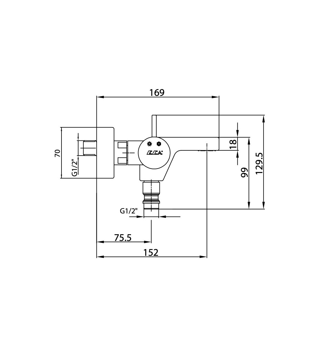 Mezclador para bañera ICON cromado