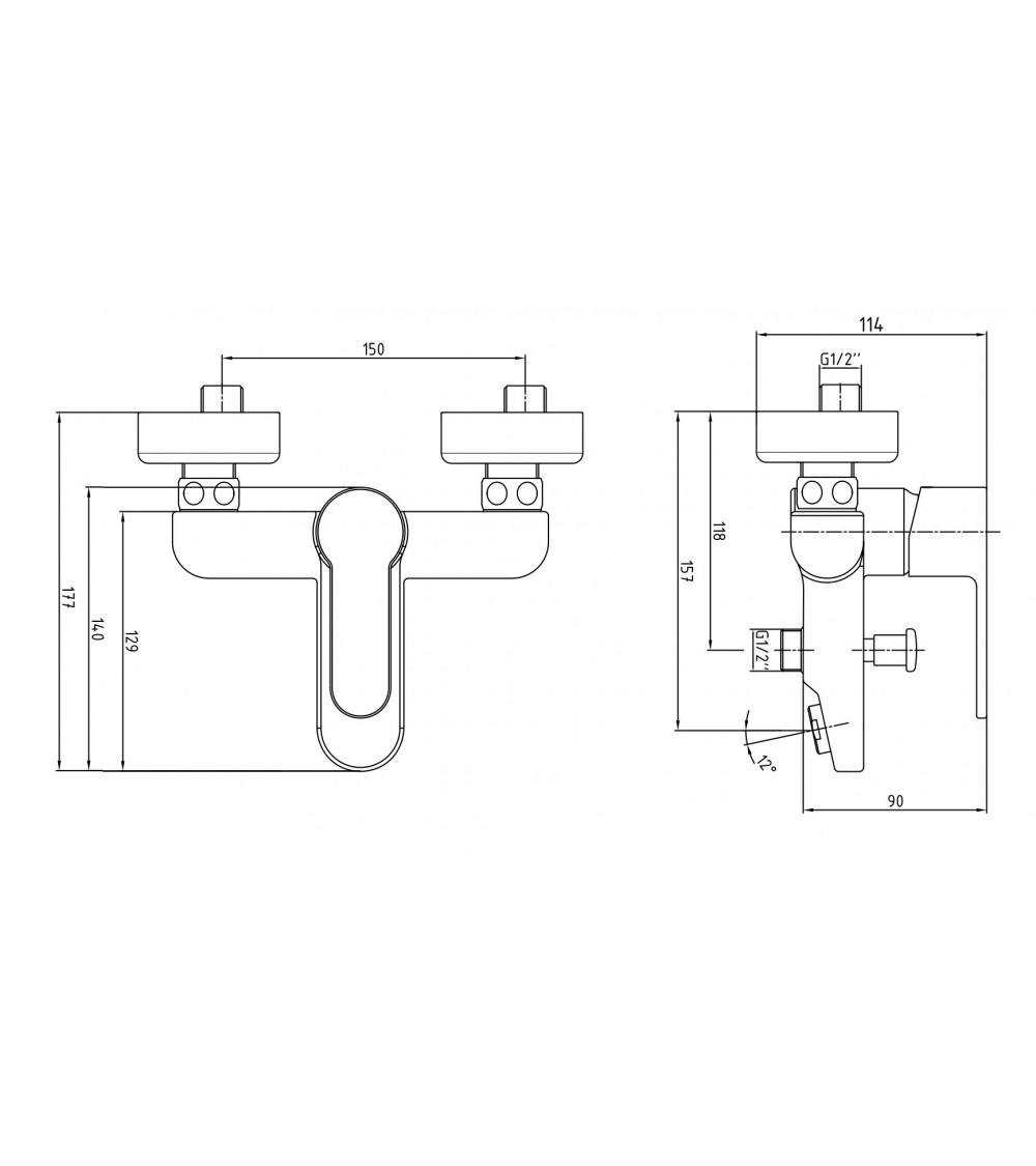 Mitigeur baignoire NITA chrome Mitigeur baignoire NITA chrome