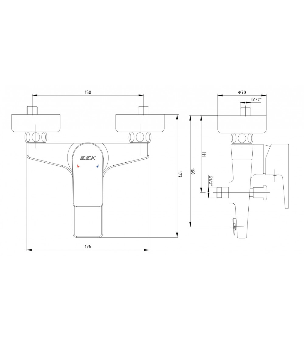 Mitigeur baignoire DALIA chrome Mitigeur baignoire DALIA chrome