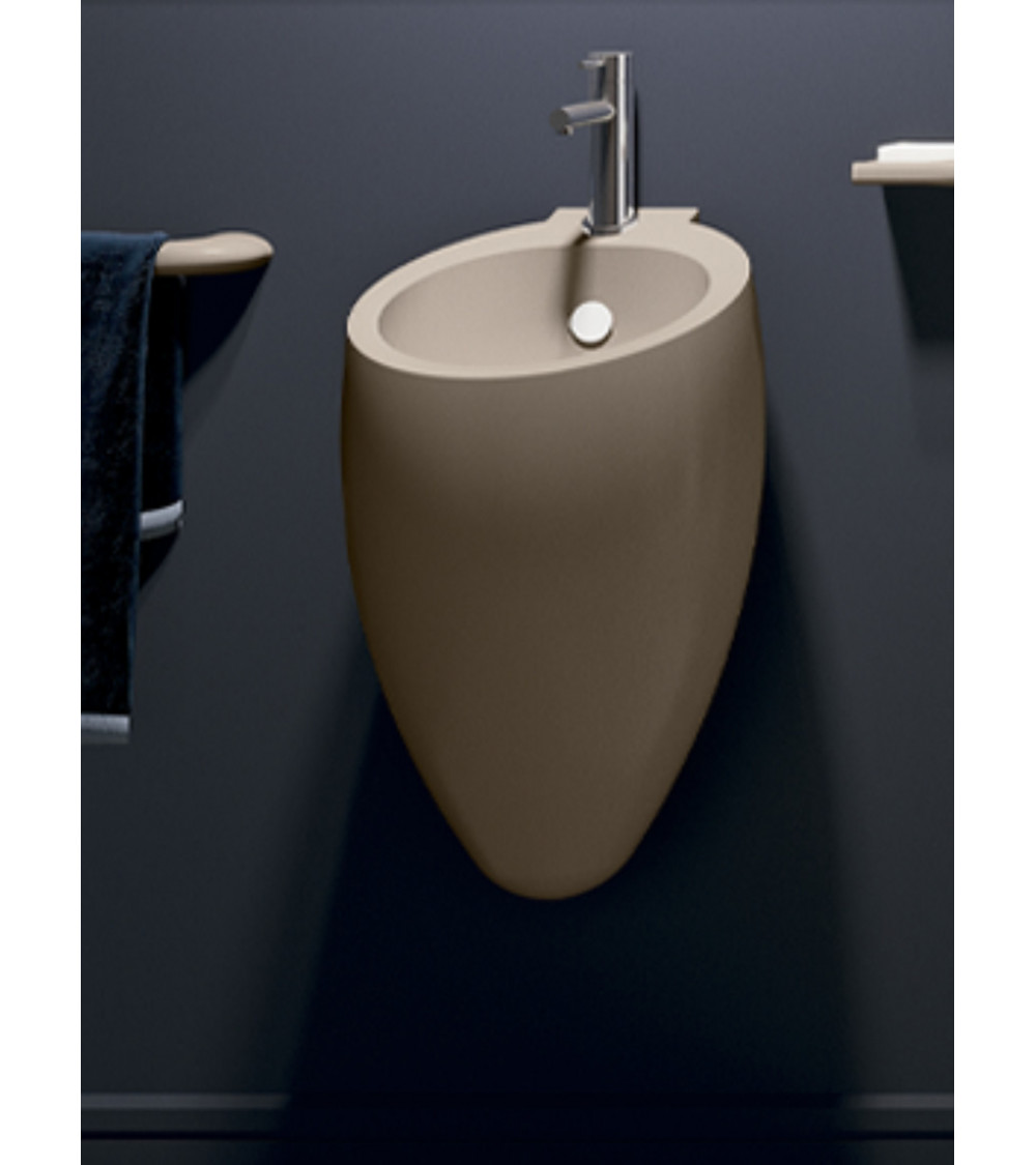 Lavabo con columna integrada EGG COMPACT negro