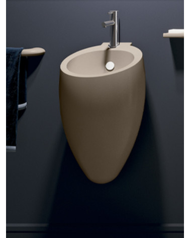 Lavabo con columna integrada EGG COMPACT negro