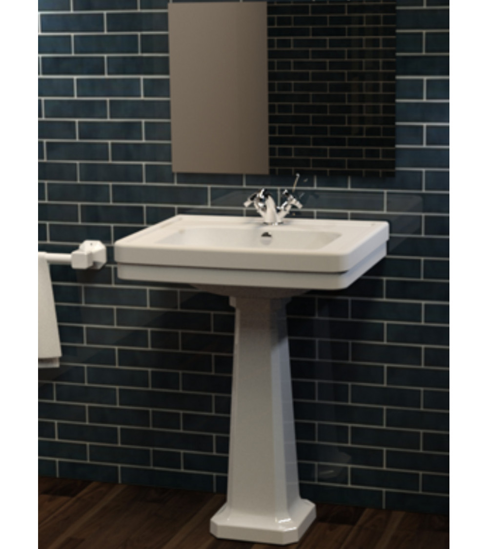 Lavabo con columna integrada TWO COMPACT blanco