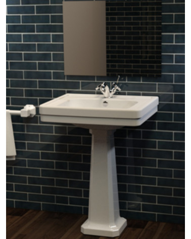 Lavabo con columna integrada TWO COMPACT blanco