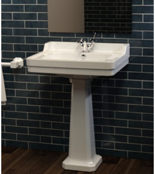 Lavabo con columna integrada TWO COMPACT blanco