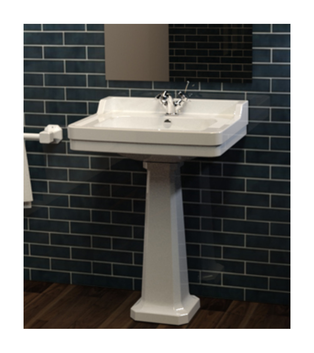 Lavabo con columna integrada TWO COMPACT blanco