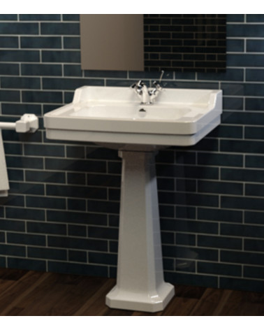 Lavabo con columna integrada TWO COMPACT blanco