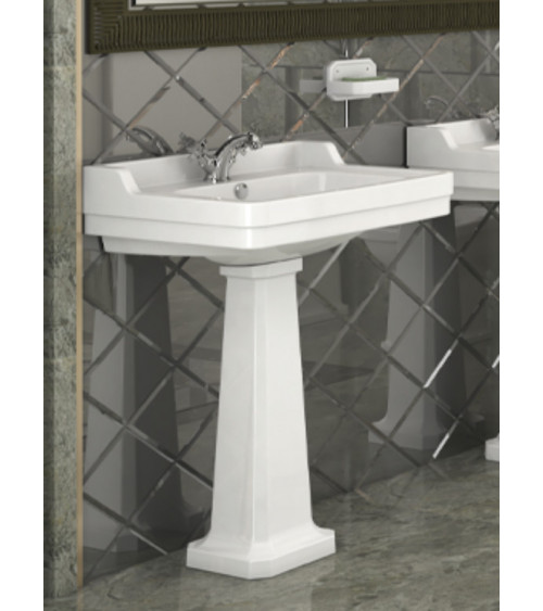 Lavabo con columna integrada NEOCLÁSSICA COMPACT blanco